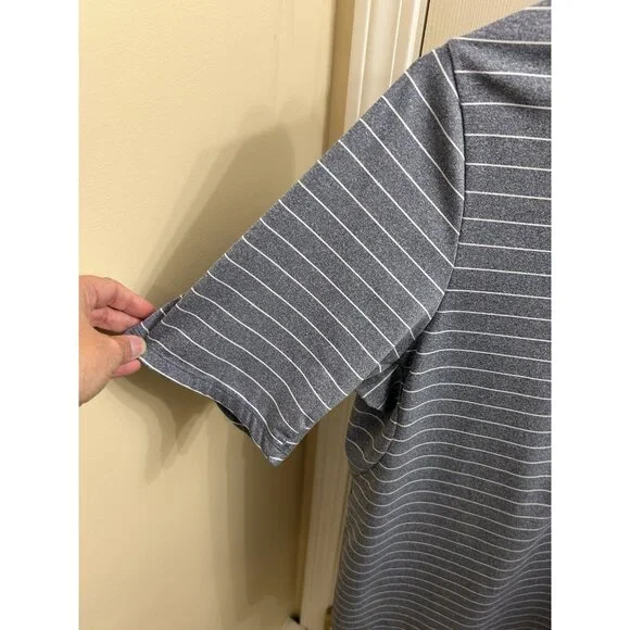 Kjus Polo Shirt The Open Mens Large Gray Stripe 150 2022 St Andrews